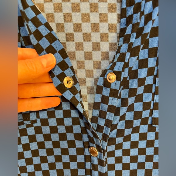 Blue and black checked blouse - Picture 3 of 7